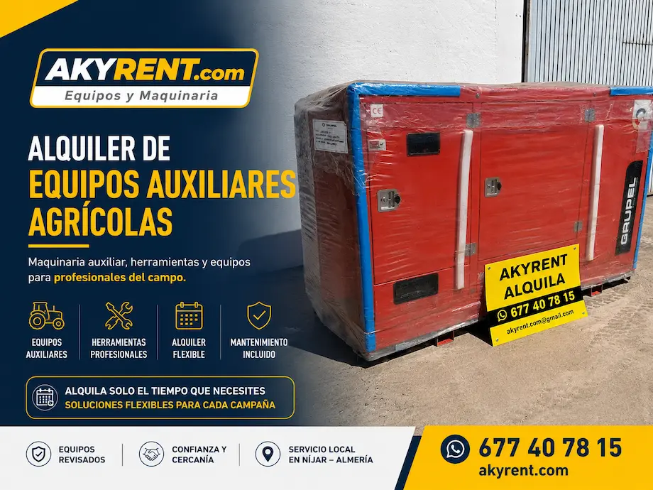 Soluciones energéticas y equipos auxiliares para uso temporal.